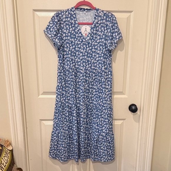 Anrabess NWT blue floral midi dress, medium - Picture 2 of 8